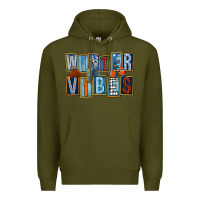 Army Green winter vibes Premium Hoodie - FaDigitalArtStudio