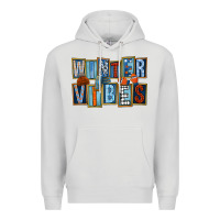 Dove Grey winter vibes Premium Hoodie - FaDigitalArtStudio