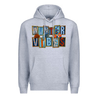 Heather Grey winter vibes Premium Hoodie - FaDigitalArtStudio