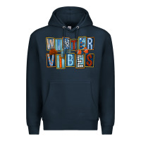 Navy winter vibes Premium Hoodie - FaDigitalArtStudio