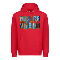 Red winter vibes Premium Hoodie - FaDigitalArtStudio