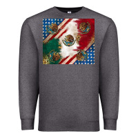 Charcoal Heather American with mexican flag Premium Sweatshirt - RanaPortraitStore