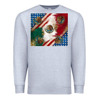 Heather Grey American with mexican flag Premium Sweatshirt - RanaPortraitStore