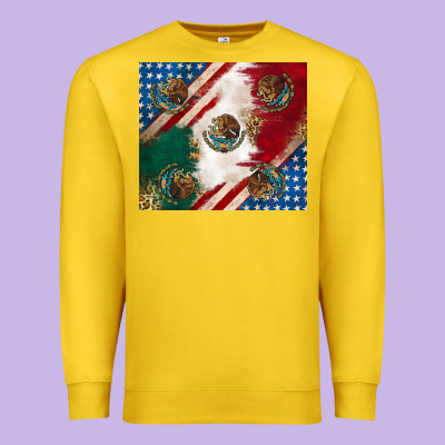 Premium Sweatshirt American with mexican flag