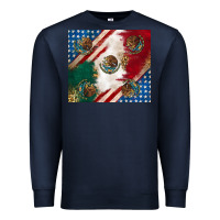Navy American with mexican flag Premium Sweatshirt - RanaPortraitStore