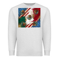 Oatmeal Heather American with mexican flag Premium Sweatshirt - RanaPortraitStore
