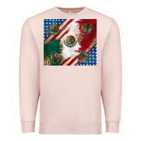 Pale Pink American with mexican flag Premium Sweatshirt - RanaPortraitStore