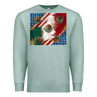 Seafoam American with mexican flag Premium Sweatshirt - RanaPortraitStore