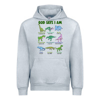 Heather Grey god says i am dinosaurs Urban Hoodie - JahusDesignShop