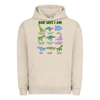 Pigment French Oak god says i am dinosaurs Urban Hoodie - JahusDesignShop