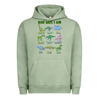 Pigment Oil Green god says i am dinosaurs Urban Hoodie - JahusDesignShop