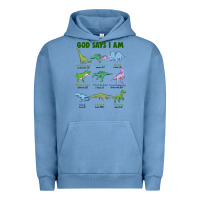 Pigment Pebble Blue god says i am dinosaurs Urban Hoodie - JahusDesignShop