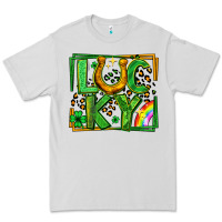 Dove Grey lucky horseshoe st patricks day leopard frame Premium Tee - LillyAllenDesigns