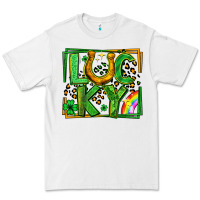 White lucky horseshoe st patricks day leopard frame Premium Tee - LillyAllenDesigns