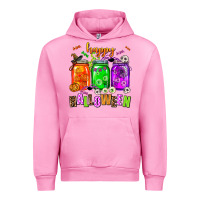 Fuchsia Pink happy halloween jars and horror Urban Hoodie - AdoDesignShop
