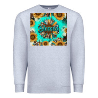 Heather Grey blessed sunflowers Premium Sweatshirt - RanaPortraitStore