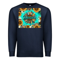 Navy blessed sunflowers Premium Sweatshirt - RanaPortraitStore