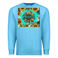 Ocean Blue blessed sunflowers Premium Sweatshirt - RanaPortraitStore
