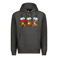Charcoal Heather hello summer Premium Hoodie - CowhideDigitalArt