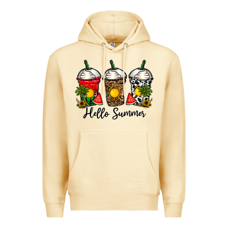Hello Summer Premium Hoodie by CowhideDigitalArt | Teevron