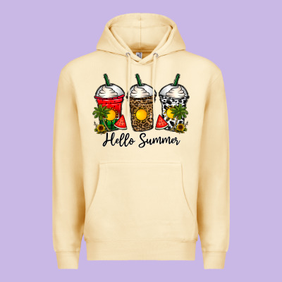 Hello Summer Premium Hoodie Designed By Cowhidedigitalart