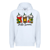 White hello summer Premium Hoodie - CowhideDigitalArt