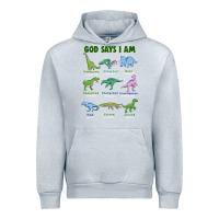 Heather Grey god says i am dinosaurs Urban Hoodie - JahusDesignShop