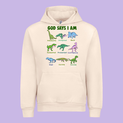 God Says I Am Dinosaurs Urban Hoodie Designed By Jahusdesignshop