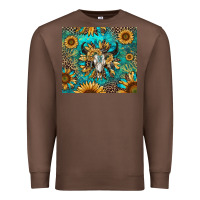 Chestnut bull skull sunflowers Premium Sweatshirt - RanaPortraitStore