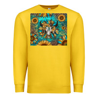 Lemon bull skull sunflowers Premium Sweatshirt - RanaPortraitStore