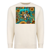 Sandshell bull skull sunflowers Premium Sweatshirt - RanaPortraitStore