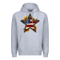 Heather Grey western 4th of july star Premium Hoodie - HRA Design Shop