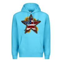 Ocean Blue western 4th of july star Premium Hoodie - HRA Design Shop