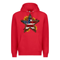 Red western 4th of july star Premium Hoodie - HRA Design Shop