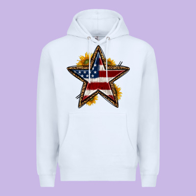 Western 4th Of July Star Premium Hoodie Designed By Hra Design Shop