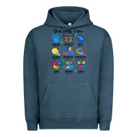 Pigment Midnight Navy god says i am autism Urban Hoodie - JahusDesignShop