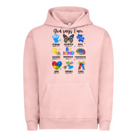 Pigment Salmon god says i am autism Urban Hoodie - JahusDesignShop