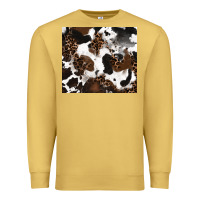 Antique Gold cowhide and leopard pattern Premium Sweatshirt - RanaPortraitStore