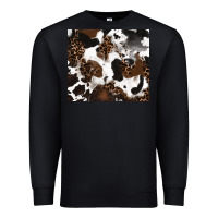 Black cowhide and leopard pattern Premium Sweatshirt - RanaPortraitStore