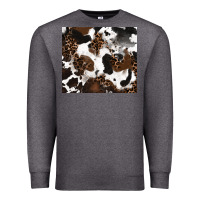 Charcoal Heather cowhide and leopard pattern Premium Sweatshirt - RanaPortraitStore
