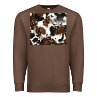 Chestnut cowhide and leopard pattern Premium Sweatshirt - RanaPortraitStore