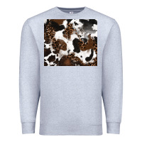 Heather Grey cowhide and leopard pattern Premium Sweatshirt - RanaPortraitStore