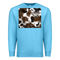 Ocean Blue cowhide and leopard pattern Premium Sweatshirt - RanaPortraitStore