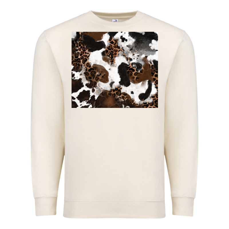 Cowhide And Leopard Pattern Premium Sweatshirt by RanaPortraitStore | Teevron