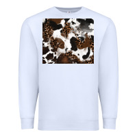 White cowhide and leopard pattern Premium Sweatshirt - RanaPortraitStore