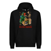 Black Skeleton tis the season Premium Hoodie - FaDigitalArtStudio