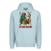 Blue Mist Skeleton tis the season Premium Hoodie - FaDigitalArtStudio