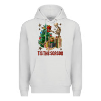 Dove Grey Skeleton tis the season Premium Hoodie - FaDigitalArtStudio