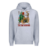 Heather Grey Skeleton tis the season Premium Hoodie - FaDigitalArtStudio