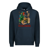 Navy Skeleton tis the season Premium Hoodie - FaDigitalArtStudio